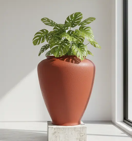 Terracotta Stone Finish Round Planter